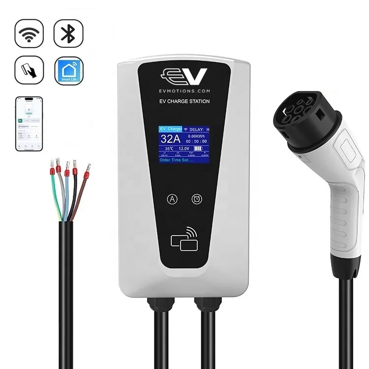 4-EVMOTIONS Delta Smart Wallbox Type2 7.4kw Wi-Fi EV Laadkabel